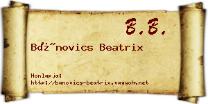 Bánovics Beatrix névjegykártya