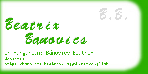 beatrix banovics business card